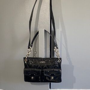 Coach Glossy Black Quilted Shoulder Bag